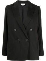 Vince Drapey Tencel Double-breasted Blazer In Black