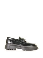 Hogan Loafer With Logo Plaque In Black