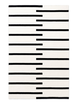 Nordic Knots Tiger By ; Flatweave Area Rug In Cream/black; Size 9' X 12' In Off-white