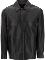 Closed Long-sleeved Leather Shirt In Black