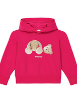 Palm Angels Kids' Printed Cotton Jersey Hoodie In Fuchsia