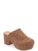 Chocolat Blu Gertie Platform Clog In Rust Multi Tweed