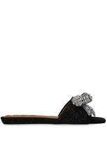 Kurt Geiger Kensington Bow-embellished Velvet Sandals In Black