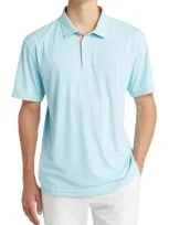 Swannies Finn Koi Print Golf Polo In Aquamarine