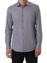 Bugatchi James Ooohcotton® Geo Print Button-up Shirt In Zinc