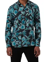 Bugatchi Men's Julian Ecovero Shaped Shirt In Peacock