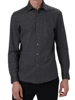 Bugatchi James Ooohcotton® Check Print Button-up Shirt In Anthracite