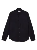 Lacoste Regular Fit Solid Poplin Button-up Shirt In Hde Abimes