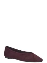 Birdies Goldfinch Pointed Toe Flat In Mulberry Suede