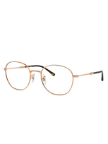 Ray Ban Rb6509 Optics Eyeglasses Rose Gold Frame Demo Lens Lenses Polarized 51-20 In Rotgold