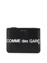 Comme Des Garçons Comme Des Garcons Wallet Leather Pouch With Logo In Black