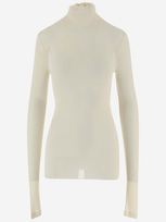 Ami Alexandre Mattiussi Stretch Viscose Turtleneck In Ivory