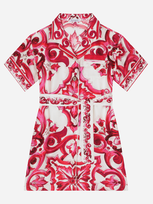 Dolce & Gabbana Majolica-print Silk Shirt Dress