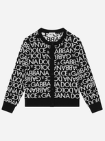 Dolce & Gabbana Knit Cardigan With All-over Jacquard Logo