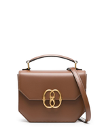 Bally Emblem Folio Leather Mini Bag In Brown