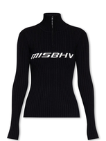 Misbhv Intarsia-knit Logo Top In Black