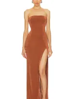 Camila Coelho Gracia Maxi Dress In Cognac