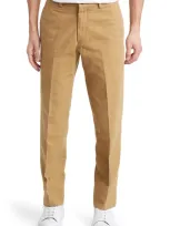 Berle Charleston Flat Front Khakis In British Tan