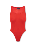 Jacquemus Le Body Caraco Ribbed Bodysuit In Red