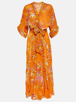 Poupette St Barth Adha Floral Maxi Dress In Orange