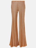 Missoni Low-rise Lamé Wide-leg Pants In Brown