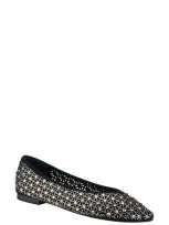 Birdies Goldfinch Pointed Toe Flat In Pewter Crystal Suede