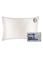 Slip Embroidered Pure Silk Queen Pillowcase In Letter O