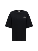 Alexander Mcqueen Seal Logo Embroidered Crewneck T In Black