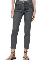 Mango Slim Fit Crop Jeans In Open Grey