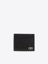 Ferragamo Bi-fold Leather Wallet In Black