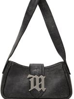 Misbhv Gray Leather Mini Bag In Washed Black