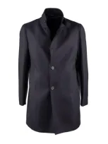 Tagliatore Blue Wool Coat