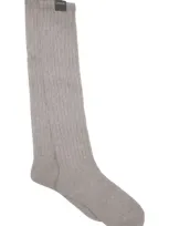 Lechery Gender Inclusive Scrunch Crew Socks In Grey