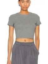 Cuts Tomboy Cropped Tee In Heather Grey