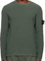 Stone Island Khaki Patch Sweater In Green