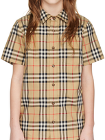 Burberry Kids Beige Check Shirt In Archive Beige Ip Chk