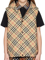 Burberry Kids Beige Check Vest In Archive Beige Ip Chk