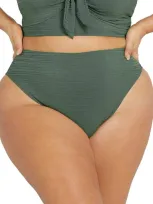 Artesands Aria Richter High Waist Bikini Bottoms In Olive