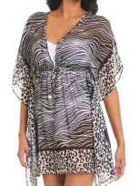 Bleu By Rod Beattie Rod Beattie Animal Instinct Chiffon Cover-up Dress In Multi