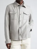 Herno Rain System Water Resistant Cotton, Cashmere & Silk Shirt Jacket In Grey