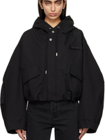 Jacquemus Chic Cropped Parka Coat With Unique Design And High-quality Organic Cotton Blend In Black