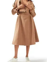 Belle & Bloom Manhattan Crop Trench Coat In Brown