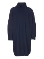 Herno First-act Pef High-neck Coat In Blue