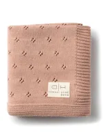 Domani Home Kids' Flower Pointelle Baby Blanket In Pink