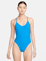 Nike Women's Swim Retro Flow T-back One-piece Swimsuit In Blue