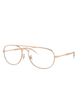 Ray Ban Bain Bridge Optics Eyeglasses Rose Gold Frame Clear Lenses Polarized 55-17