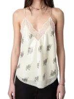 Zadig & Voltaire Christy Sequin-embellished Top In Cream