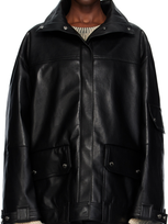 Nanushka Silva Panelled Faux-leather Jacket In Black