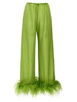 Oseree Oséree Lumière Plumage Metallic Trousers In Green