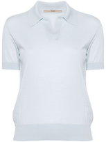 Nuur Polo-collar Merino-wool T-shirt In Blue